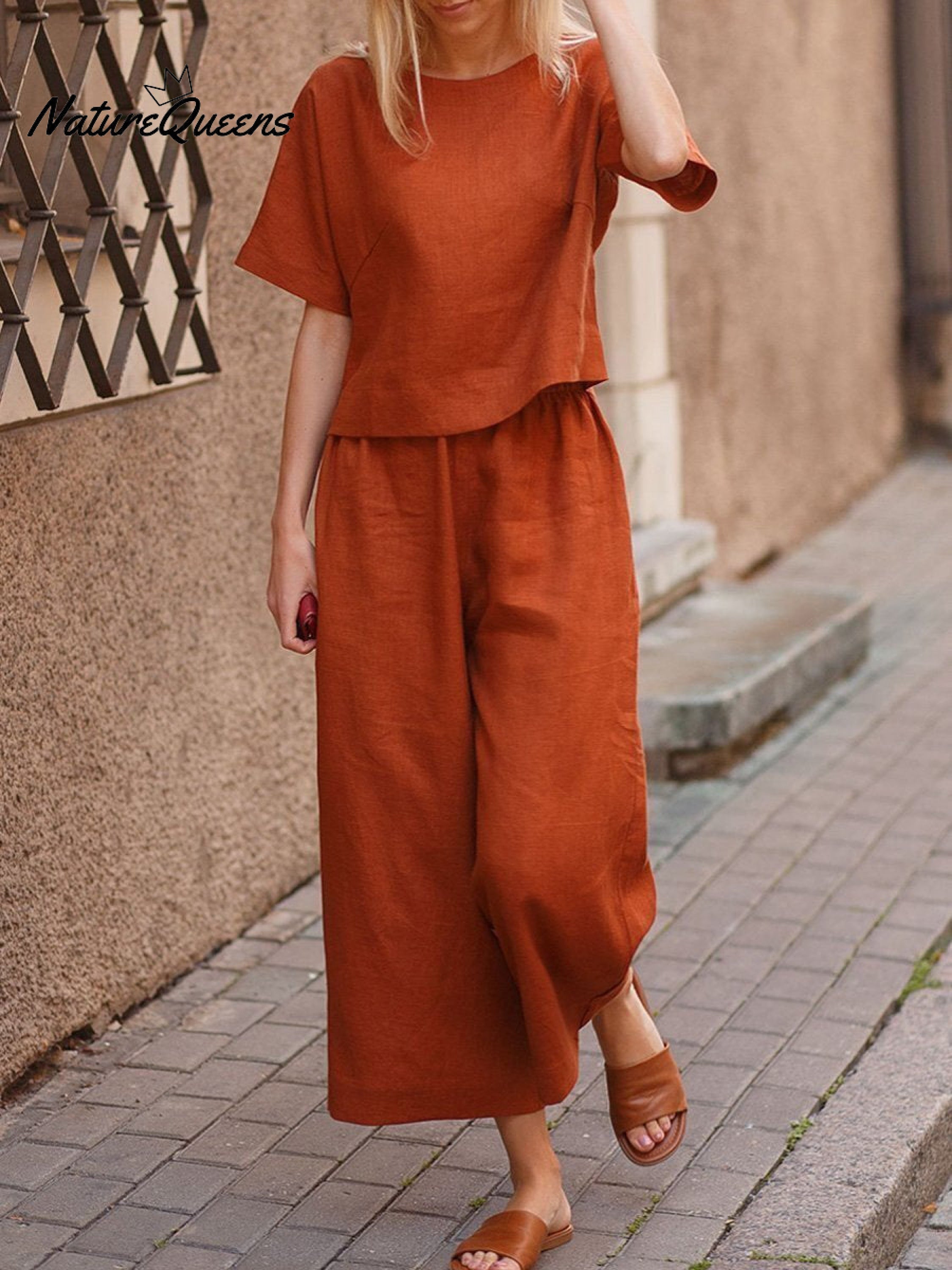 Women's Solid Color Short Sleeve Suit