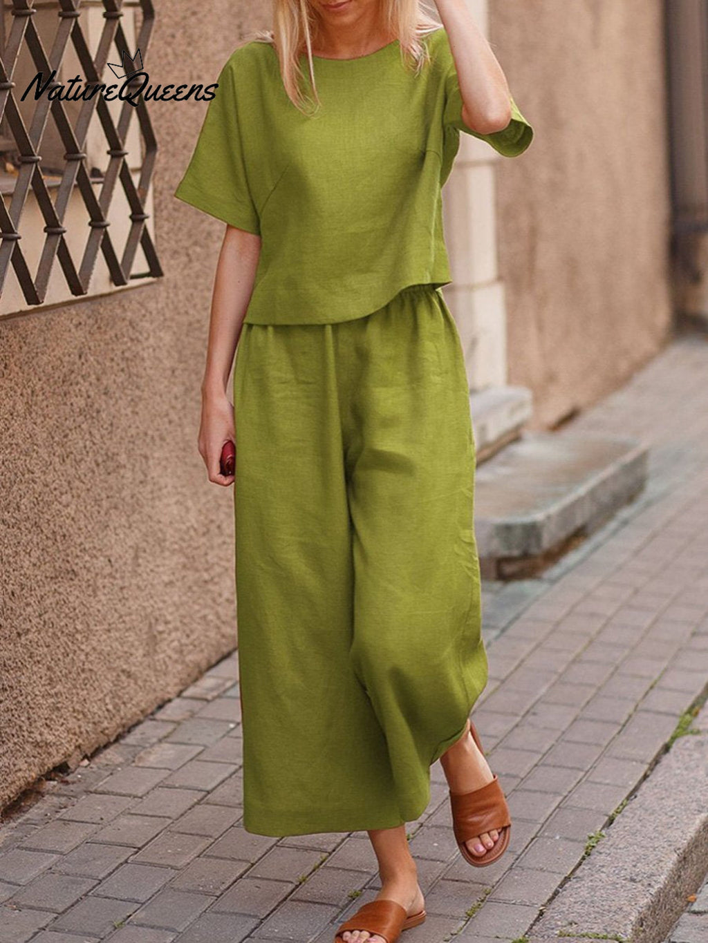 Women's Solid Color Short Sleeve Suit
